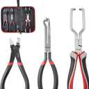 KOOPOOL 3 Pcs Electrical Disconnect Pliers Set, Heavy-Duty Automotive Connector & Fuel Line Clip Remover Tools for Rapid Disconnection in Car & Truck Repairs