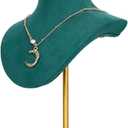 GemeShou Velvet necklace stand display, small necklace holder, jewelry mannequin stands and displaysGreen-Height 7.48 inch