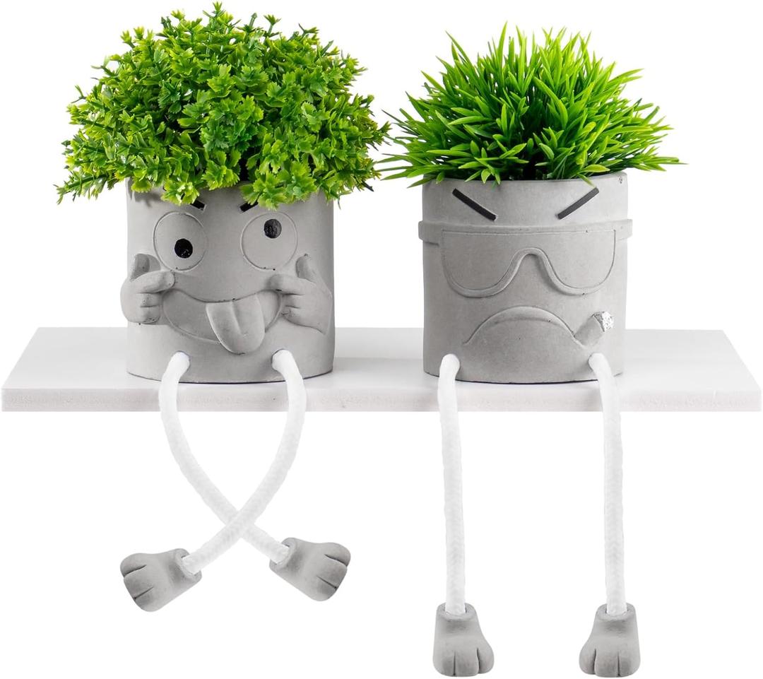 Uguisu 2pcs Cute Plant pots,Succulent pots,Indoor Succulent planters,Small planters for Home Decor,Room Shelf Desk Decor. About 2.5 inches.