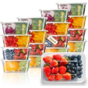 50pk 32 oz Disposable Food Containers with Lids, BPA Free 32oz Meal Prep for salad dessert sandwich noodles,Bento Box To Go 1000ml for Gym Office 