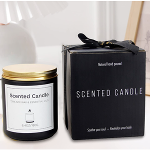 Scented Candle Gift | Aromatherapy Candle | Glass Jar 180g-6.4Oz | Natural Soy Wax & Essential Oil | Ideal Gift For Birthday, Valentine's Day, Christmas | (Baltic Amber)