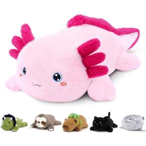 SQEQE Weighted Stuffed Animal Axolotl, Soft Weighted Axolotl Plush Toy, Cute Hugging Pillow Gift for Kids Adults, Home Decoration Valentines Gifts Birthday Present 23.6 Inch, 3.8 Lb