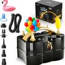 Bezente Balloon Pump Electric, 3-in-1 Portable Black Gold Electric Air Machine Balloon Pump Dual Nozzle Balloon Inflator for Inflatables and Latex 260q Foil Balloons