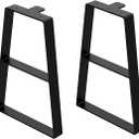 Orgerphy 18 Black Trapezoid Metal Bench Legs (2PCS) | Heavy duty Furniture legs for Bench| Metal Table Legs| with Screws and 4pcs Rubber Floor Protectors | Mid Century Modern Desk Legs Furniture Legs