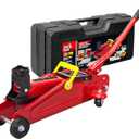 BIG RED T820014S Torin Hydraulic Trolley Service/Floor Jack with Blow Mold Carrying Storage Case, 1.5 Ton (3,000 lb) Capacity, Red
