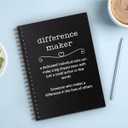 2 x Difference Maker Hardcover 160 Pages Blank Spiral Notebooks, Employee Appreciation Gift, Thank You Gift for Coworker Boss, Unique Office Gift Idea for Man Coworker, New Job Gifts (white)