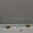 JQK Bathroom Glass Shelf, Floating Tempered Glass Shower Storage 16 by 5 inches, 304 Stainless Steel Champagne Bronze Wall Mount, TGS201L16-CB
