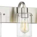 Emliviar 3-Light Vanity Light Fixture - Modern Bathroom Light Fixtures Over Mirror, Brushed Nickel Finish with Clear Glass, YCE237B-3W BN