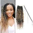 Boho Goddess Locs Crochet Hair: 8 Packs Pre Looped Bohemian Faux Locs Crochet Hair Extensions for Black Women, 14 Inch with 2 Curls (14 Inch, OT27#, 8 Packs)