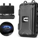 Magnetic Key Box - Black Waterproof Outdoor Key Holder Under Car - Hide a Key Magnetic Car (4.98" x 2.95" x 1.55" - Black)