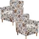 Printed Banquet Armchair Slipcovers Soft Chair Covers Armchair 2-Piece Stretch Chair Covers for Living Room Nonslip Outdoor Armchair CoverPets Friendly Furniture Protector