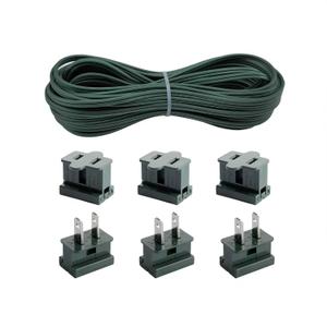 SPT-1 Green 18AWG Electrical Wire, 18 Gauge 2 Conductor Extension Wire,SPT 1 lamp Wire with 4 Slip Plugs for Household and DIY Projects (50Ft)