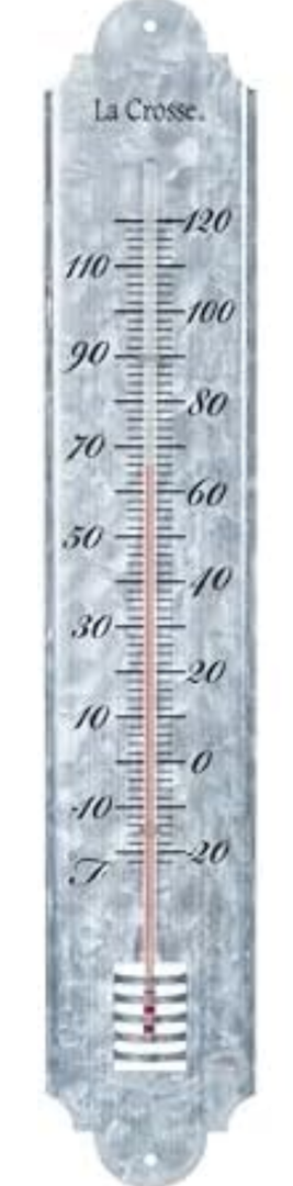 La Crosse 204-1550-INT 19.50" Galvanized Metal Analog Vertical Thermometer