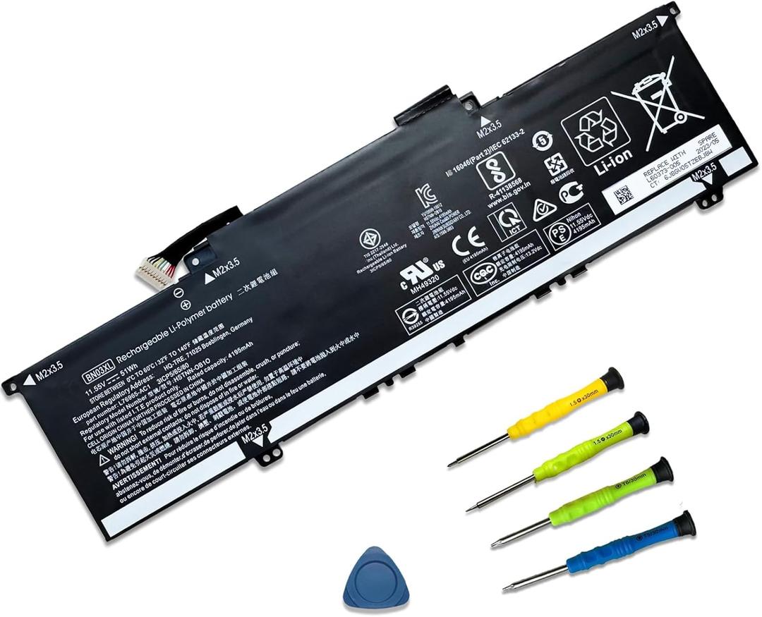 BN03XL L77034-005 Laptop Battery Replacement for HP Envy 13 13-AY 13-ba 13-AR Envy X360 15 2020 15-ED 15M-EE 15M-EE0023DX 15M-EE0013DX Series Notebook L73965-271 L76985-271 HSTNN-DB9N 51Wh