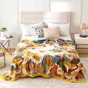 MSGKV Boho Throw Blanket King Size 108" x90'' Cotton Blanket for Bed Spring Decoractive Breathable Throw Blankets Quilt Living Room