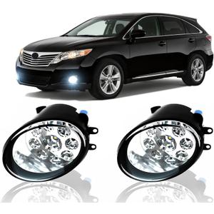 LED Fog Light For TOYOTA Venza 2009-2015 Replacement Front Bumper Lamp,6000k White,Pack of 2