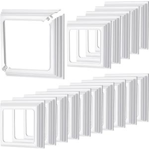 Thyle 16 Pcs True 4x4 Inches Vinyl Post Skirt Post Base Cover Column Wraps for Porch Deck Base Vinyl Sleeve White Trim for Hand and Stair Rails