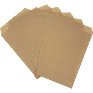 Quotidian Brown Flat Medium Kraft Paper Bags 5" x 7" (13 x 17.8cm) Pack of 100 - Merchandise Crafts Birthday Christmas Journals