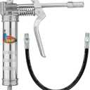 Slippery Pete Mini Pistol Grip Grease Gun. Heavy Duty Design for 3oz Cartridges. 12 inch Flexible Hose and 5 inch Rigid Extension Pipe