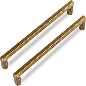 Antique Brass zinc Alloy Solid Cabinet pulls,6 Pack Vintage Brass 6-1/4 Inch 160mm Hole Center Cabinet Handles for Drawer,Cupboard, Wardrobe,Dresser