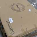 Garvee Buffet Sideboard Cabinet with Storage, 46.4 in Large Fluted Kitchen Sideboard Cabinet with 2 Glass Doors 3 Drawers and Shelves, Faux Marble Top Buffet Table for Dining Room, Living Room, Black