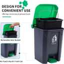 Pooper Scooper 2 Pack with 20 Litre Step Dog Poop Trash Can, 28" Long Handle Dog Poop Scoopers for Large Small Dogs Heavy Duty, Removable Inner Bucket for Outdoors, 50 Waste Bags Included (Green)