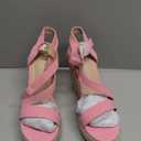 Allegra K Women's Wedges Heels Platform Strappy Ankle Strap Espadrilles Pink Wedge Sandals 7 M US
