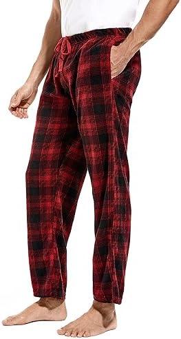 DG Hill 1Pack or 3Pack Mens PJ Pajama Pants Bottoms Fleece Lounge Pants Sleepwear Plaid PJs with Pockets Microfleece XL