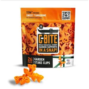 C-BITE Plant Support Clips for Trellis, Garden Stakes, Wire Fence, Climbing Plants, Indoor Gardening, Hydroponics Systems, and Vines | Durable Gardening Clips (Tangerine Orange - 26 Pack), Pack of 3
