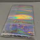 Funfery 6.3x9.4in Smell Proof Holographic Resealable Bags,Mylar Foil Bags with Zipper,Iridescent Party Favor Bag for Goodies,Candy,Treat,Clear Packaging Bag for Food Storage,Business Supplies-50pcs