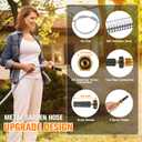 Rosy Earth Expandable Metal Garden Hose 50 FT - 304 Stainless Steel Water Hose 50 FT - Lightweight non Kinking Flexible Garden Hose, no Bite