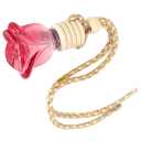 10pcs Rosebud Shape Car Air Freshener Perfume Bottle Car Hanging Diffuser Bottle Pendant Empty Bottle