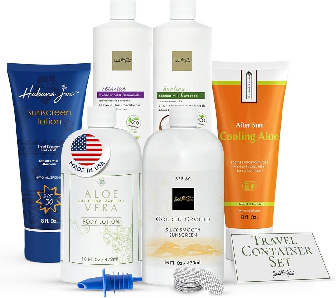 Cruise Alcohol Smuggling Kit Empty Shampoo Conditioner Bottles hide and drink liquor -Hidden Flasks for Liquor Alcohol 4 17.3oz 2 8oz Rum Runners for Cruise Ship Essentials to enjoy