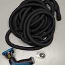 Non-Expanding Garden Hose 100 ft, Flexible Water Hose with 10 Function Spray Nozzle, Lightweight Hose Pipe, Leak-Proof, Durable, Kink-Resistant, 3/4 Inch Connector, Portable Storage Strap (Blue)