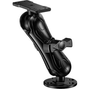 2.25" Ball Large Aluminum Alloy Fish Finder Mount with D Size Rectangular Plate & Round Base, 8.44" Medium Arm Marine Electronic Mount Compatible with Garmin, Lowrance, Humminbird and More