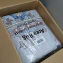 10x14 Area Rugs for Living Room, Machine Washable Boho Vintage Rug, Waterproof Surface & Non-Slip Backing, Foldable Soft Low Pile Floral Medallion Carpet for Bedroom Dining Room (Beige/Blue)