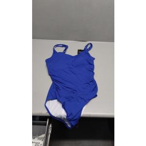 Aidonger One Piece Swimsuit for Women Ribbed Tummy Control Bathing Suit Ruched Swim Suit Slimming Swimwear Royal Blue, L