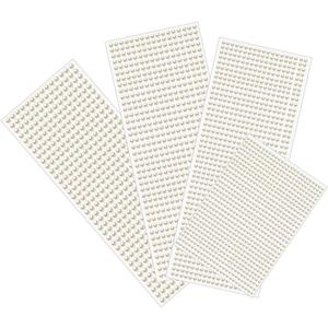 2800 Pieces White Flat Back Pearls Sticker, Half Round Pearls for Crafts, 4 Sheets Assorted Size Self Adhesive Pearl Stickers for Face, DIY Crafts, Scrapbooking Embellishments (3mm/4mm/5mm/6mm)