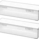 Vidifor Clear Craft and Art Supply Storage Organizer, Small Deep Strips Container with Lid for Makeup, Paint Brush, Tools, Crayon, Stackable (Clear-2pack)