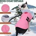 Kuoser Large Dog Coat, Winter Waterproof Dog Jackets for Large Dogs, Doggie Vest with Leash Hole, Cold Weather Coats Pet Snow Jacket for Labrador Beagle, Pink XXL (XXL (Chest Girth: 29.9-35.4''))