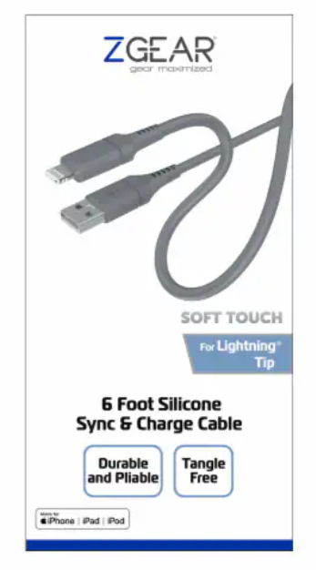 3 x 6 Foot Silicone Rubber Sync & Charge Cable