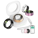 Oucscru Smart Ring for Women Men, Health Tracker with Heart Rate/Blood Oxygen/Blood Pressure/Sleep Monitoring/Step Counting, IP68 Waterproof Fitness Ring, No App Fees for iPhone & Android, Gold #12