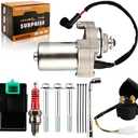 3 Bolt 12 Teeth Starter & Relay & CDI & Spark Plug for 50cc 70cc 90cc 100cc 110cc 125cc Chinese ATV Go Kart Dirt Bike Quad 4 Wheelers， for TaoTao Jonway SunL Roketa SSR Most Chinese Brands (Silver)