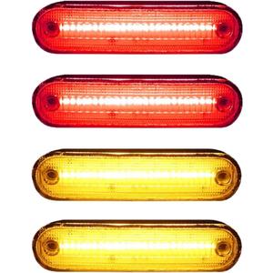 Red Amber LED Front/Rear Bumper Side Marker Lights, Compatible with Mazda Miata 1990-1997 Compatible with Mazda MX-5 1999-2005, Front and Rear Fender Marker Lamps Clear Lens