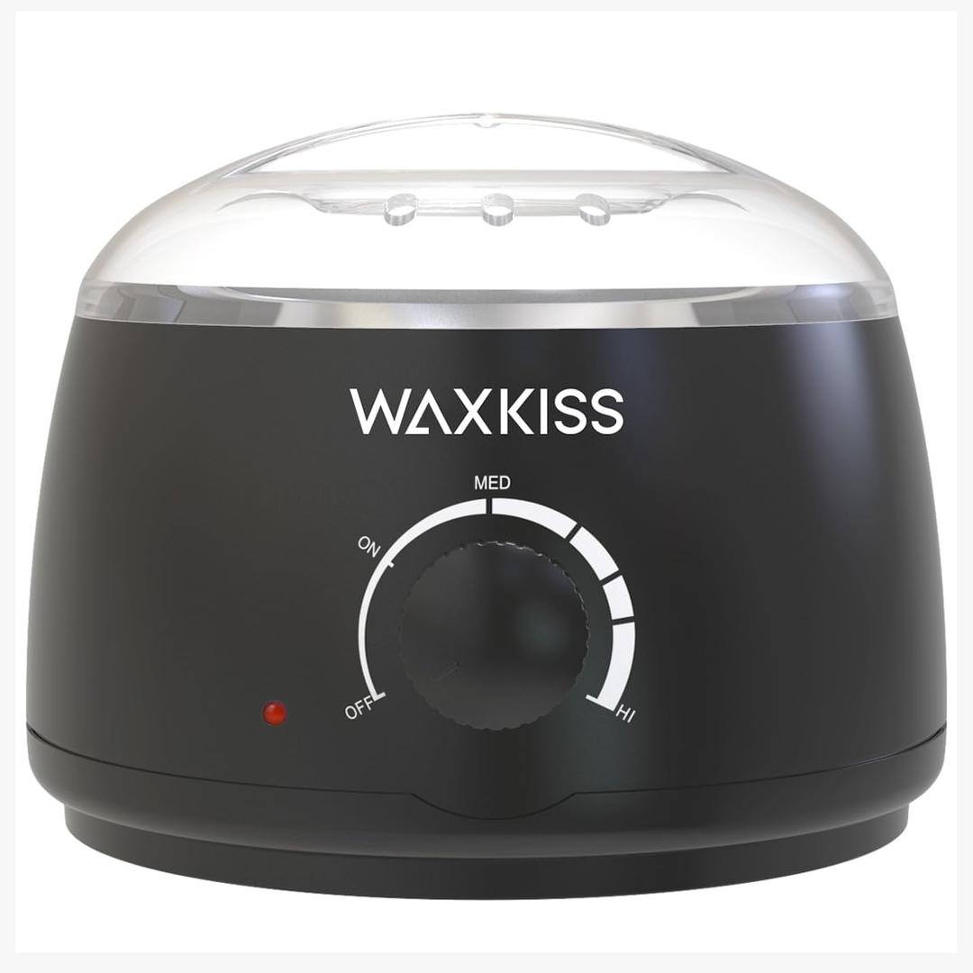 Waxkiss 14Oz Wax Warmer for Hair Removal, Professional Wax Melting Machine for Women Men With Aluminum Pot And See-Through Lid (Black01)