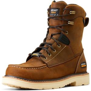 ARIAT Men's Rebar Lift 8" Waterproof Work Boot Industrial, Distressed Brown, 11