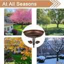 Metal Bird Bath for Outdoors, 12" Dia Bowl with Stable Upgrades Stake Birdbaths Garden Yard Lawn Decor 0.7 Gallon