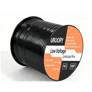 14/2 Low Voltage Landscape Wire, 14 Gauge Wire 2 Conductor 100 Feet, for Low Voltage, Outdoor Direct Burial Electrical Wire (Black)