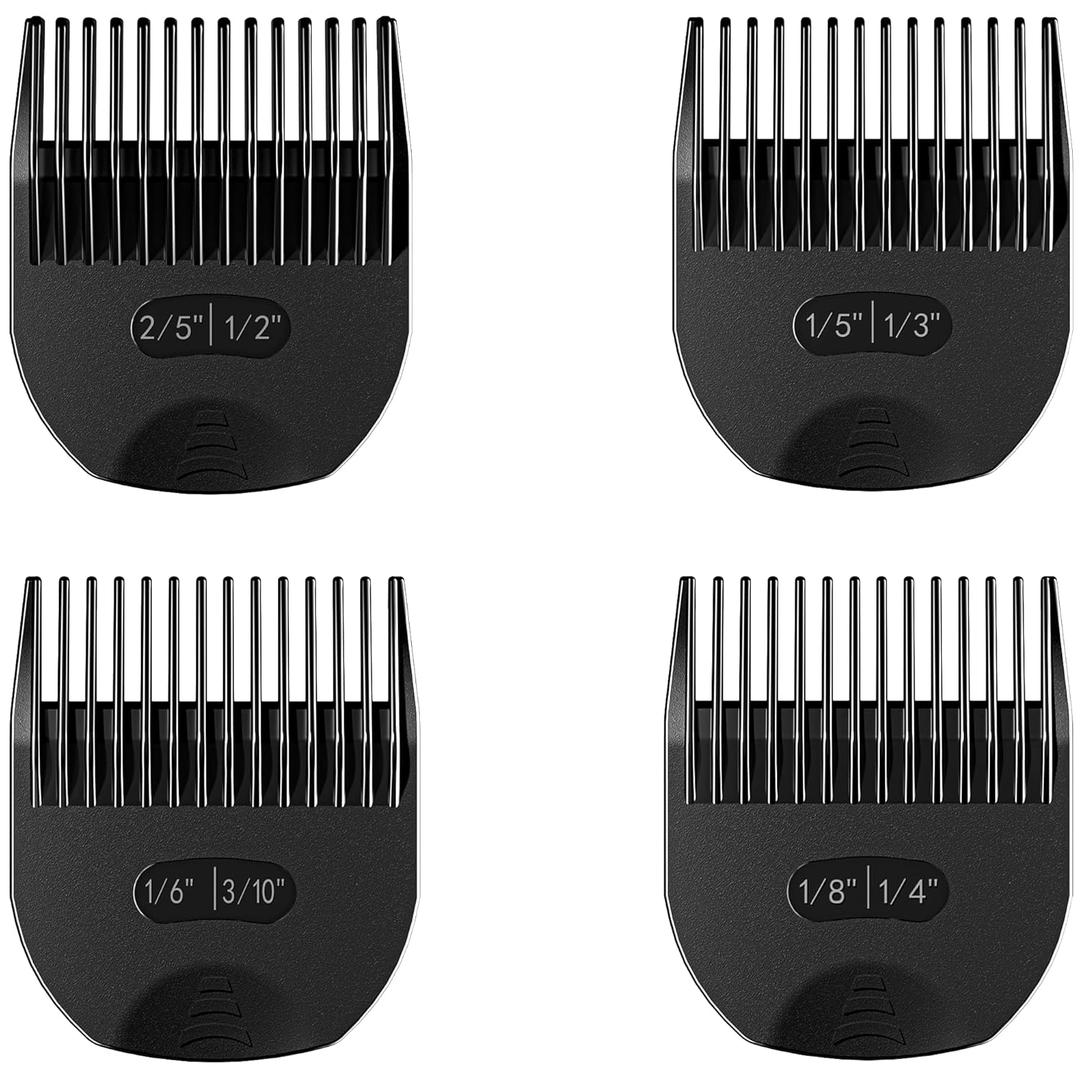 4 Professional Trimmer Guards Designed for Manscaped Lawn Mower 3.0, Waterproof Guide Combs Replacement with Organizer, 8 Cutting Lengths from 1/ 8" to 1/ 2" Fit The Lawn Mower 3.0 Groin Hair Trimmer