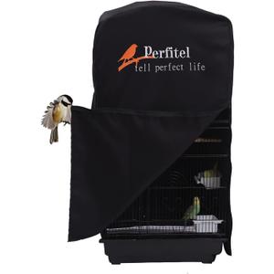 Bird Cage Cover(Black) Good Night Birdcage Cover Black-Out Birdcage Cover Durable Breathable Washable Material (18.1Lx14.1Wx36H)